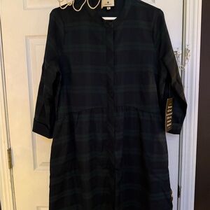 Tuckernuck Royal Shirt Dress in Black Watch Plaid